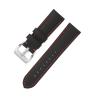 HMFang 20mm 22mm 24mm 26mm Matte Genuine Leather Watch Strap Oil Wax Cowhide Watch Band Retro Crazy Horse Wristband(Nylon Black red,20mm) view 1