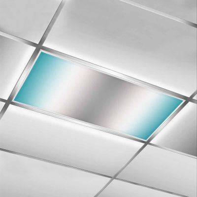 EwdeWwo Abstract 1 Pcs Fluorescent Light Covers for Ceiling Lights, Gradient Turquoise White Gray Magnetic Light Filters for Eliminate Harsh Glare Classroom Office Decoration, 4 x 2 Ft