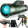 12x60 HD Monocular Telescope with Smartphone Adapter Tripod & Portable Bag, Larger Night Vision Monoculars for Adults with BAK4 Prism & FMC Lens, Suitable for Bird Watching Hunting Hiking Camping view 1