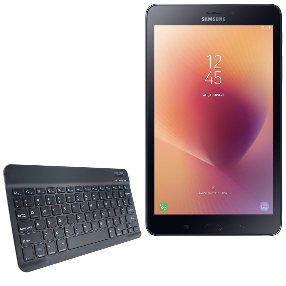 BoxWave Keyboard Compatible with Galaxy Tab A 8.0 (2017) - SlimKeys Bluetooth Keyboard, Portable Thin with Chiclet-Style Keys - Jet Black