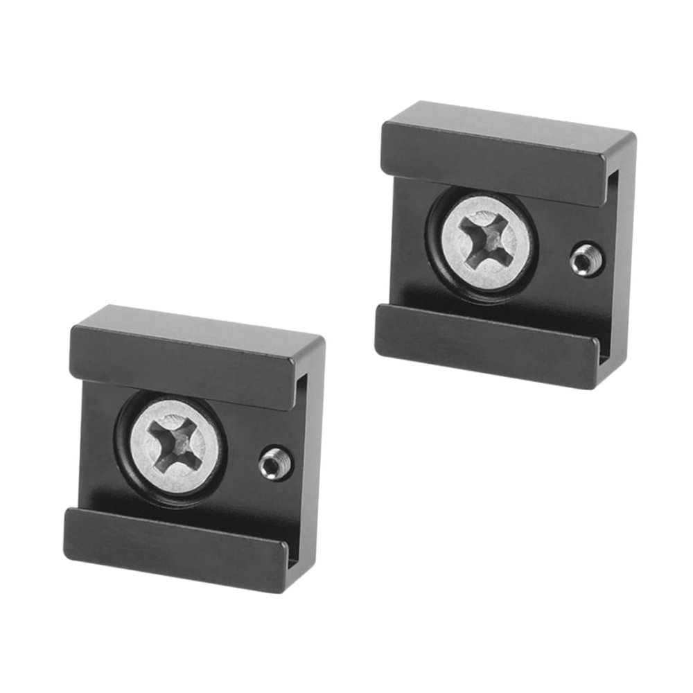 DOITOOL 2Pcs Cold Shoe Adapter Bracket Flash Mount for Camera Compatible with Threaded Devices for LED Lights Monitors and Microphones Black
