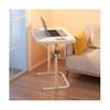 Adjustable Overbed Table with Cup Holder, Portable 90 Tilting Laptop Desk, Ergonomic Height Bedside Foldable Mobile Standing Desk for Home & Office view 1