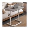Adjustable Overbed Table with Cup Holder, Portable 90 Tilting Laptop Desk, Ergonomic Height Bedside Foldable Mobile Standing Desk for Home & Office view 3