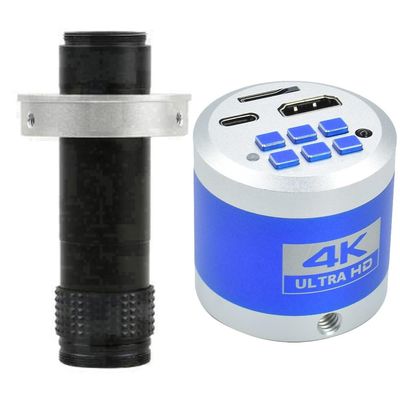 4K 1080P HDMI Type-c PC Industrial Video Microscope Camera TF Card Storage Video Recorder & 120X C-Mount Lens for Phone Repair