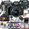 Canon EOS 4000D / Rebel T100 DSLR Camera with 18-55mm Lens + LED Video Light + 2pc 64GB Memory Cards, Tripod, Case, Filters & More, Black (Renewed) view 1