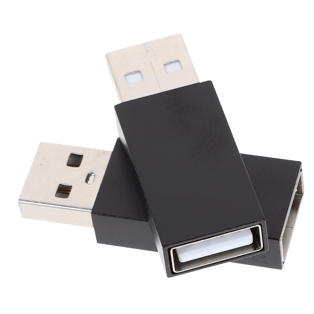 balacoo 2pcs USB Male to Female Adapter Aluminum Alloy Shell High Security Data Block Converter