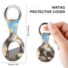Beer Cat Tracker Holder Cover Shockproof Protective Case with Keychain Compatible with Air Tag 1PCS view 2