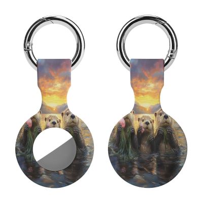 Three Otters Tracker Holder Cover Shockproof Protective Case with Keychain Compatible with Air Tag 1PCS