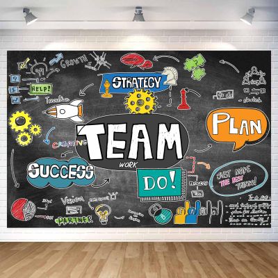 10X10ft Teamwork Photo Backdrop Photography Background, Crime Scene Office Sketch Notes Graffiti Chalkboard Backdrops Photo Booth Prop Decorations Banner Balloons Wall Decor Tablecloth