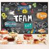 10X10ft Teamwork Photo Backdrop Photography Background, Crime Scene Office Sketch Notes Graffiti Chalkboard Backdrops Photo Booth Prop Decorations Banner Balloons Wall Decor Tablecloth view 2