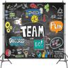 10X10ft Teamwork Photo Backdrop Photography Background, Crime Scene Office Sketch Notes Graffiti Chalkboard Backdrops Photo Booth Prop Decorations Banner Balloons Wall Decor Tablecloth view 3