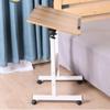 Adjustable Overbed Table with Wheels, Mobile Standing Desk, Steel Frame Laptop Desk, Height Adjustable & Tilting, Overbed Bedside Table for Home Office(80x50cm) view 2
