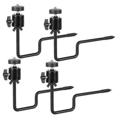 4 Pack Trail Camera Tree Mounts, 360 Rotatable Hunting Cam Brackets with 1/4" x 20 Screw, Durable 5KG Capacity Surveillance Cameras Holder for Outdoor Surveillance and Wildlife Monitoring