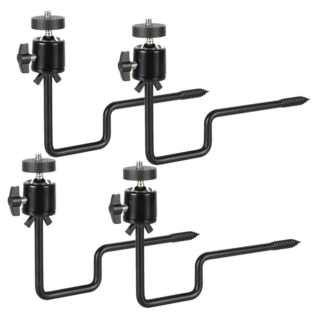 4 Pack Trail Camera Tree Mounts, 360 Rotatable Hunting Cam Brackets with 1/4" x 20 Screw, Durable 5KG Capacity Surveillance Cameras Holder for Outdoor Surveillance and Wildlife Monitoring