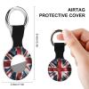 England Shining UK Flag Print Tracker Holder Cover Shockproof Protective Case with Keychain Compatible with Air Tag 2PCS view 2