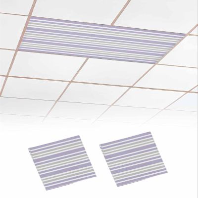 EwdeWwo Retro 2 Pcs Fluorescent Light Covers for Ceiling Lights, Lilac Gray Magnetic Light Filters for Eliminate Harsh Glare Classroom Office Decoration, 4 x 2 Ft