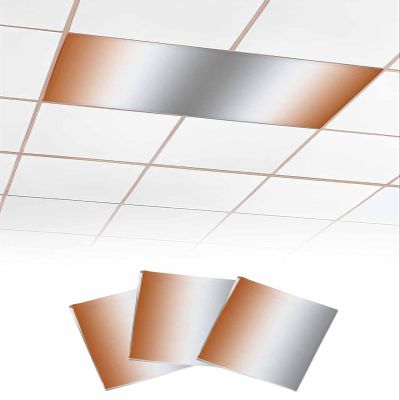 EwdeWwo Abstract 3 Pcs Fluorescent Light Covers for Ceiling Lights, Gradient Orange White Gray Magnetic Light Filters for Eliminate Harsh Glare Classroom Office Decoration, 4 x 2 Ft