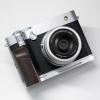 Handmade Wood Hand Grip L Plate Alloy Base for Fu ji Film GFX100RF Camera Holder (Ebony + Silver Base) view 1