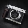 Handmade Wood Hand Grip L Plate Alloy Base for Fu ji Film GFX100RF Camera Holder (Ebony + Silver Base) view 2