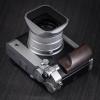 Handmade Wood Hand Grip L Plate Alloy Base for Fu ji Film GFX100RF Camera Holder (Ebony + Silver Base) view 4