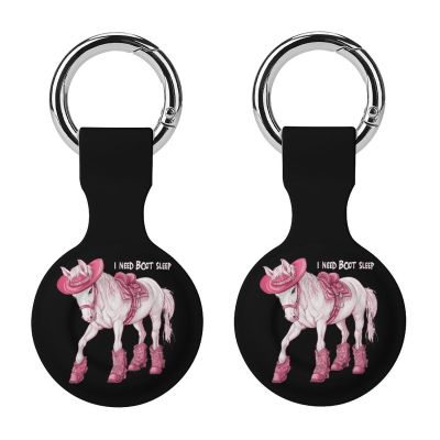 Boot Horse Tracker Holder Cover Shockproof Protective Case with Keychain Compatible with Air Tag 2PCS