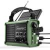 Emergency Weather Radio for Power Outages & Hurricanes, 12000mAh Hand Crank Solar Radio with 8500mm Solar Panel, NOAA AM/FM Alerts, 5W Flashlight & SOS, Army Green for Camping, RV, Hiking & Survival view 1