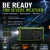 Emergency Weather Radio for Power Outages & Hurricanes, 12000mAh Hand Crank Solar Radio with 8500mm Solar Panel, NOAA AM/FM Alerts, 5W Flashlight & SOS, Army Green for Camping, RV, Hiking & Survival view 2