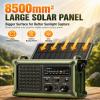 Emergency Weather Radio for Power Outages & Hurricanes, 12000mAh Hand Crank Solar Radio with 8500mm Solar Panel, NOAA AM/FM Alerts, 5W Flashlight & SOS, Army Green for Camping, RV, Hiking & Survival view 4