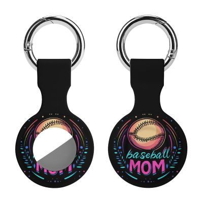 Baseball Mom Tracker Holder Cover Shockproof Protective Case with Keychain Compatible with Air Tag 1PCS