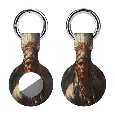 Indian Chief Tracker Holder Cover Shockproof Protective Case with Keychain Compatible with Air Tag 1PCS