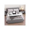 Overbed Table with Wheels, Adjustable Rolling Laptop Stand, Height & Angle Adjustable Desktop, Mobile Bed Desk for King & Queen Beds(White) view 1