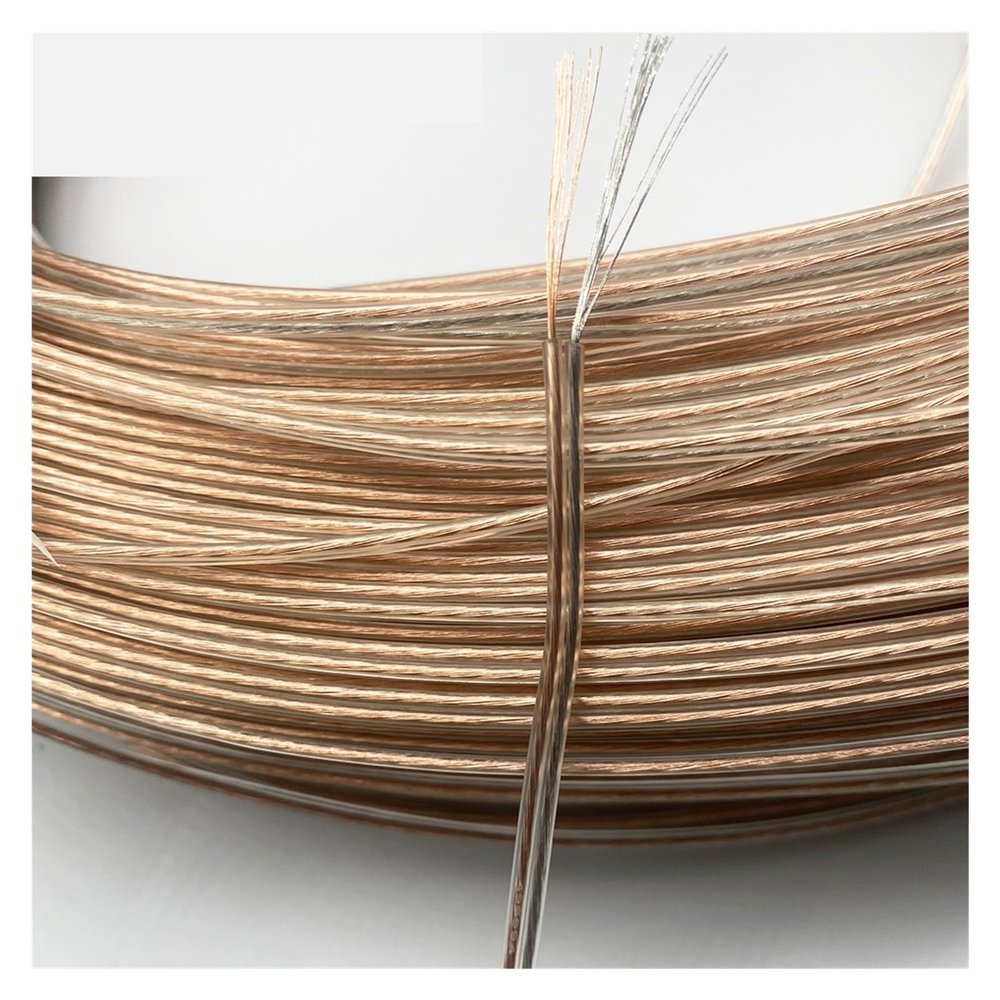 HUIZHUGS Wire and Cable 5 Meters 26AWG 2468 UL2468 PVC Tinned Bare Copper Cord Gold Silver ROHS 20 22 24AWG Audio Cable Speaker Cable Transparent line Wire and Cable(Gold and Silver,5 M_20 AWG)