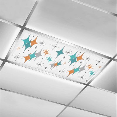 EwdeWwo Modern Art 1 Pcs Fluorescent Light Covers for Ceiling Lights, Bohemia Style Star Magnetic Light Filters for Eliminate Harsh Glare Classroom Office Decoration, 4 x 2 Ft