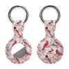 Cardinal Cherry Flower Tracker Holder Cover Shockproof Protective Case with Keychain Compatible with Air Tag 1PCS view 1