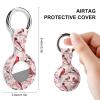 Cardinal Cherry Flower Tracker Holder Cover Shockproof Protective Case with Keychain Compatible with Air Tag 1PCS view 2