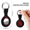 Cross Fingerprint Tracker Holder Cover Shockproof Protective Case with Keychain Compatible with Air Tag 2PCS view 2