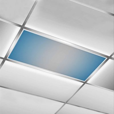 EwdeWwo Abstract 1 Pcs Fluorescent Light Covers for Ceiling Lights, Gradient Blue Gray Magnetic Light Filters for Eliminate Harsh Glare Classroom Office Decoration, 4 x 2 Ft
