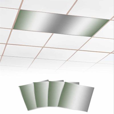 EwdeWwo Abstract 4 Pcs Fluorescent Light Covers for Ceiling Lights, Gradient Sage Green White Gray Magnetic Light Filters for Eliminate Harsh Glare Classroom Office Decoration, 4 x 2 Ft