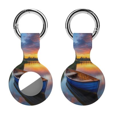 Boat Scenery Yosemite National Park Tracker Holder Cover Shockproof Protective Case with Keychain Compatible with Air Tag 1PCS