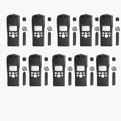 10 Pack XTS2500 Model 2 Radio Housing Case Kit Replacement - Complete Front Cover Assembly with Keypad, Dust Cover & 2 Knob Caps | Limited-Keypad Black Industrial Shell Buttons & Accessories