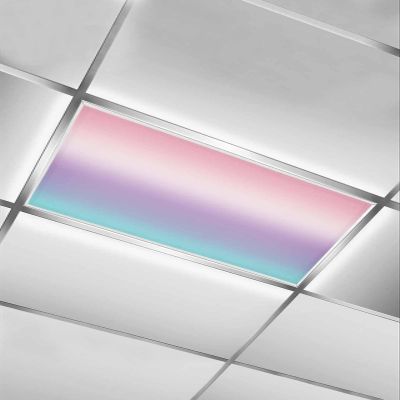 EwdeWwo Ombre Gradient 1 Pcs Fluorescent Light Covers for Ceiling Lights, Pink Purple Turquoise Gradient Magnetic Light Filters for Eliminate Harsh Glare Classroom Office Decoration, 4 x 2 Ft
