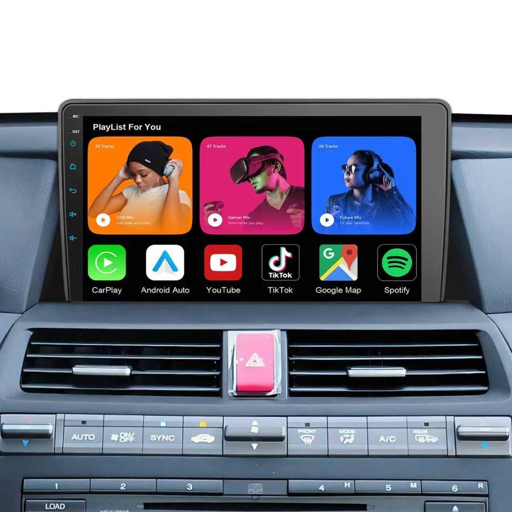 8 Core Car Radio Stereo for Honda Accord 8th 2008 2009 2010 2011 2012 Upgrade with Wireless Carplay & Android Auto, 10.1 Inch QLED Touch Screen Car Radio with 5G WiFi GPS FM/SWC Bluetooth (Black 001)