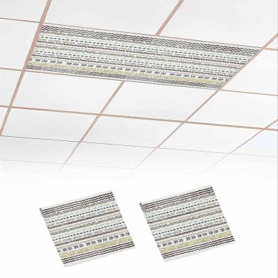 EwdeWwo Bohemian 2 Pcs Fluorescent Light Covers for Ceiling Lights, Elegant Lines Minimalist Magnetic Light Filters for Eliminate Harsh Glare Classroom Office Decoration, 4 x 2 Ft