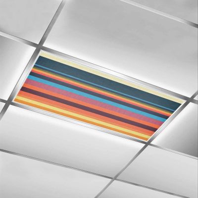 EwdeWwo Abstract 1 Pcs Fluorescent Light Covers for Ceiling Lights, Colorful Stripes Magnetic Light Filters for Eliminate Harsh Glare Classroom Office Decoration, 4 x 2 Ft