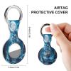 Piratees Ship Moon Ocean Tracker Holder Cover Shockproof Protective Case with Keychain Compatible with Air Tag 1PCS view 2
