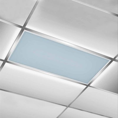 EwdeWwo Sky Blue 1 Pcs Fluorescent Light Covers for Ceiling Lights, Winter Sky Color Magnetic Light Filters for Eliminate Harsh Glare Classroom Office Decoration, 4 x 2 Ft