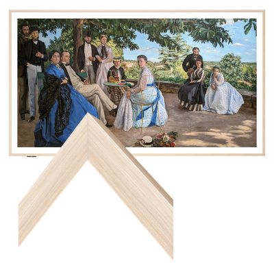 iFFALCON Magnetic Frame Mural TV 75 Inch, Natural Oak Aluminum Alloy Bezel, Tool-Free Snap-On Installation, Custom Fit Decorative Frame Mural TV Series Only