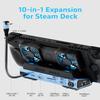 Detachable Dual Cooling Fans 15 in 1 Steam Deck Docking Station with 4K@60Hz 4 USB Ports,1000Mbps,SD/TF Slot,USB-C 100W PD,HD2.0 40Gbps Adapter for Steam Deck/Rog Ally/Switch/Legion Go view 2
