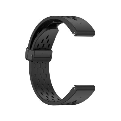 20 22 26mm Quick Fit Silicone Magnetic Band for Garmin Fenix 8 6/6X/6XPro/7/7X/5//5s/5X/5XPlus/3/Forerunner 945(Black,20mm)