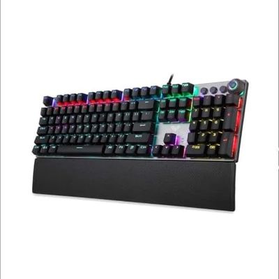 104-Key Hot Swap Mechanical Gaming Keyboard, RGB Backlighting, Aluminum Alloy Base, Blue Switches